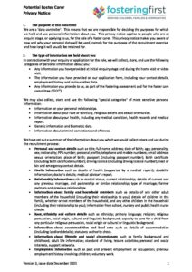 Potential Foster Carer Privacy Notice pdf